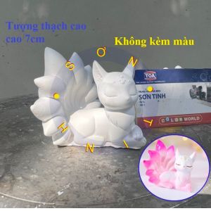 Tượng thạch cao tô màu CỬU VỸ hồ ly CÁO 9 ĐUÔI (Không kèm màu)