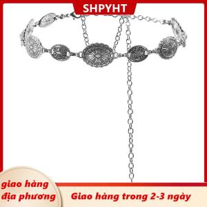 [COD] SHPYHT Giao hàng địa phương Phong Cách Retro Của Phụ Nữ Kim Loại Eo Chuỗi Có Thể Điều Chỉnh Trang Trí Vòng Tròn Khắc Chuỗi Vành Đai Phong Cách Cao Phụ Kiện