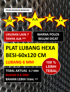 Plat Hexagonal - 60x120 - Plat Perforated - Plat Pintu Pagar - Plat Tangga