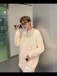Autumn Mens Casual Solid Color Knitted Sweater New Korean Fashion Cewneck Pullovers Man Y2K Vintage Jumpers Streetwear Clothes2026