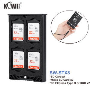 KIWIFOTOS SD Memory Card Case Storage Box For Icro SD CF EXpress Type A CF EXpress Type B XQD Cards High Quality Aluminum Alloy MadeSturdy and Durable