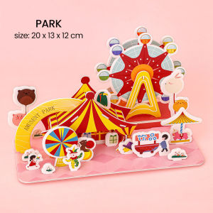 Puzzle DIY 3D Castle Farm Zoo Foam Mainan Edukasi Anak DCA1767