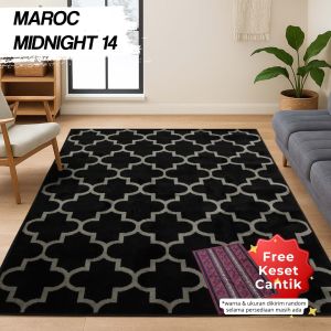 MAROC Karpet Lantai 210x300 Midnight Monokrom - Midnight 14