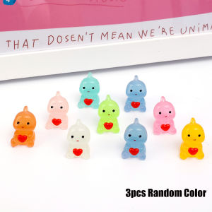 5pcs xe phát quang đồ trang trí ôm Khủng long nhỏ trái tim đồ trang sức DIY Nhựa phụ kiện phát sáng ban đêm cho bảng đồng hồ ô tô trang trí nội thất