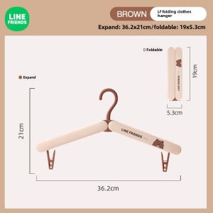 100% Authentic Line Friends Travel Accessories Clothes Hanger Foldable with Anti-slip and Traceless Shoulder Angle Portable Multi-function Travel LFB260/LFB284