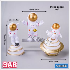 Action Figure THE ASTRONAUT Set - Miniatur Topper Kue Pajangan Mainan Astronot Astronaut Space