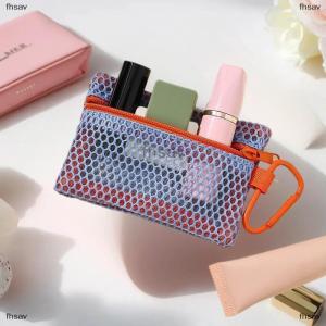 [COD] fhsav Transparent Mesh Makeup Bag Stylish Portable Cosmetic Pouch With Zipper Flat Design For Toiletries And Makeup Storage