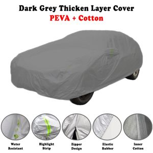 For Proton S70 BEST QUALITY Extra Thick + Extra Cotton Premium Car Cover Zipper Design Driver Protection 210T Taffeta For Outdoor Indoor Waterproof Anti-Scratch Selimut Kereta Calar Kucing Tahan Lama Ready Stock ‼️ Free Gift 加厚加棉车衣