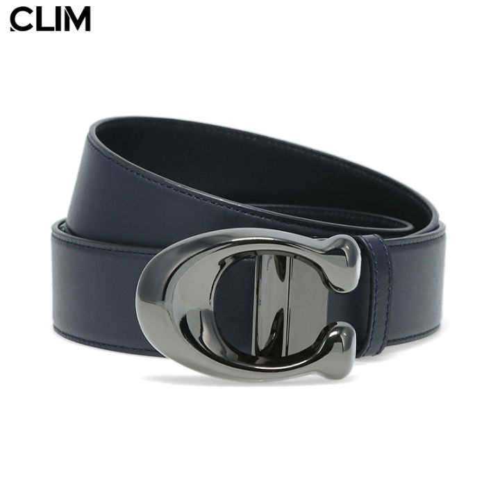 Coach Men Belt with Signature Coach Pebble Leather Canvas 69986