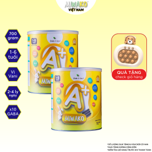 Sữa Miwako A+ Vị Vani Hộp 700G Nhập Khẩu Chính Hãng Malaysia Đầy Đủ Dưỡng Chất Cho Trẻ 1-6 tuổi (2 lon x 700g) - Miwako Official Store