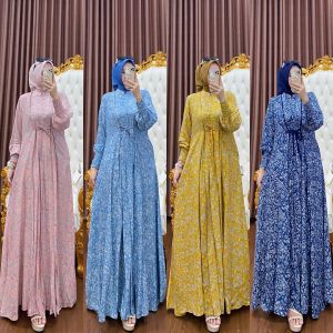 gamis rayon motif kecil minimalis mewah gamis terbaru by khasanah store46