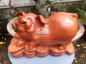 Tượng Heo Tài Lộc Gỗ Hương - Đồ Phong Thủy Để Bàn - Tượng Trang Trí Decor - Quà Tặng Lưu Niệm Ý Nghĩa Độc Đáo - Gỗ Decor - Vật Phẩm Phong Thủy Để Bàn