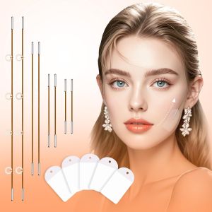 Neck Tape Lifting Invisible100pcs Face Lift Tapes and Bands with 8 StringsFace Tape Lifting Neck Lift Tape Turkey Tightening Face Lifter Tape Facial Tape for Double Chin Jowls Eyes Sagging Makeup