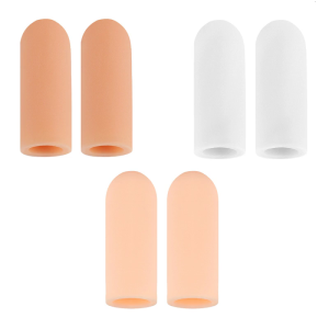 1pair Thermals Plastic Finger Sleeves Skin Tone Finger Protectors Wear Resistant for Musicians Office Workers