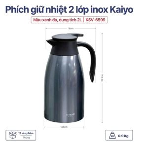 Phích Giữ Nhiệt Inox 2 Lớp KSV Kaiyo – Bình Giữ Nhiệt Nước Nóng Lạnh Giữ Nhiệt Tốt Tiện Dụng