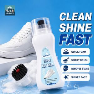Sneaker Shoe Cleaner Whitener With Smart Brush Cleans Crevices Removes Stains Shines Fast Shoes