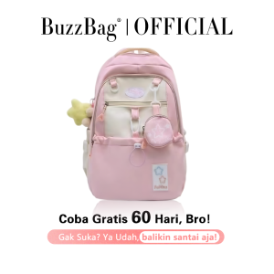 BuzzBag - Tas Sekolah ins Wanita lucu Tas Ransel Serut Siswa Perempuan volume tinggi tas Bahu Kapasitas Besar korea