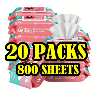 20 pack Organic Baby Wipes 80 sheet wipes and tissue 99% Water Hypoallergenic (Non-Alcohol-wipes)