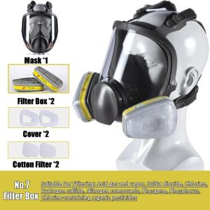 6800 Full Face Gas Respirator With Dual Filtering Cartridge Dust Mask Face Protector For Spraying Painting Polishing Work Safety2026