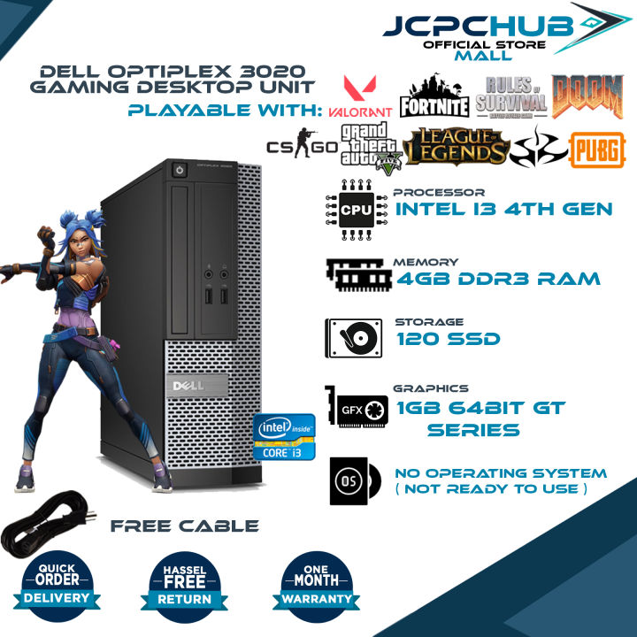 Dell Gaming Desktop Unit Dell Optiplex 3020 SFF Slim, i3 4th Gen 4GB