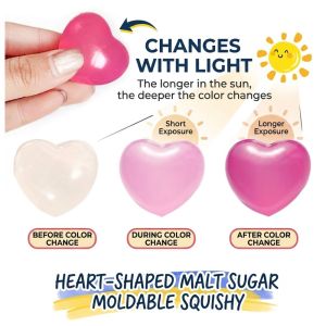 Love Pinch Slow Rebound Squishy Toy Light Discoloration Stress Relief Decompression Toy Cute Cartoon Gift