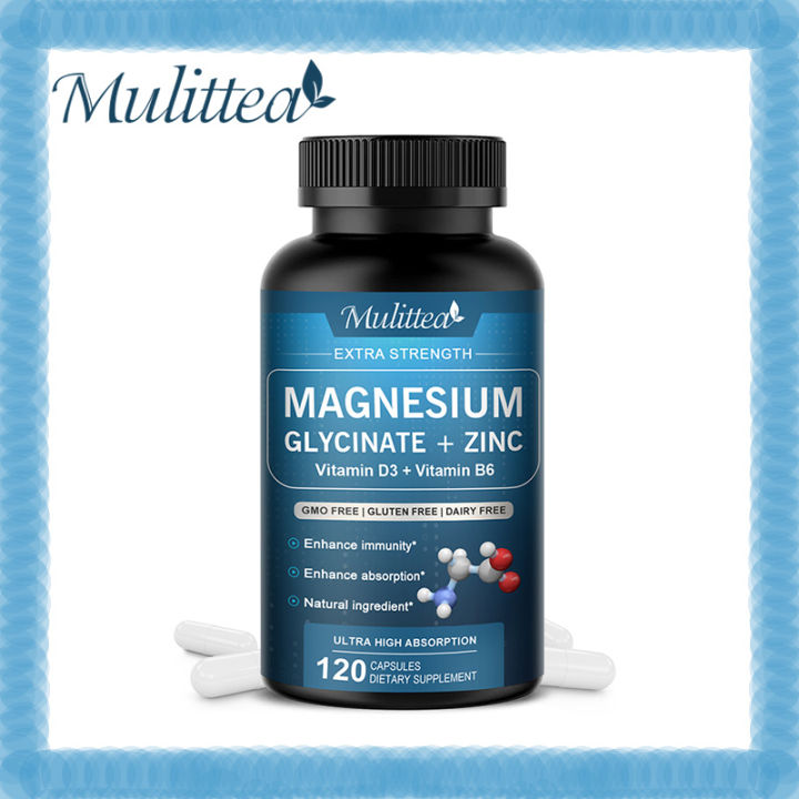 Mulittea Viên nang Magnesium Glycine 500mg với kẽm Vitamin D3 và B6 ...