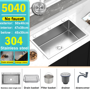 🔥Stainless steel 316🔥XCHENG Stainless kitchen sink German quality sink stainless for kitchen Thickness 3mm Double groove stainless complete set kitchen sink heavy duty kitchen sink stainless steel stainless sink with faucet set