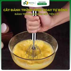 Cây Đánh Trứng Tạo Bọt Inox 304 Trục Xoay Tự Động Đánh Bông Nhanh Dụng Cụ Đánh Trứng Đa Năng Cho Nhà Bếp