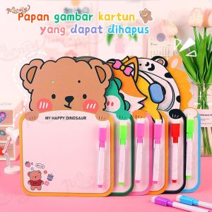 Papan Tulis Mini Anak Karakter Lucu Papan Tulis Anak Free Spidol Bisa Dihapus Dan Tali Gantung Papan Tulis Mini
