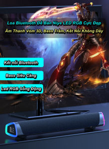 Loa Thanh Siêu Trầm SoundBar Niye LED RGB Cực Đẹp Âm Thanh Vòm 3D Bass Trầm Kết Nối Không Dây - WorldMart