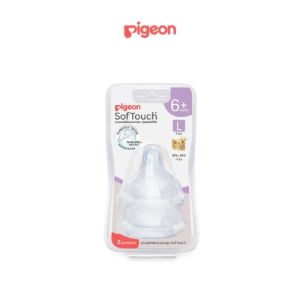 Pigeon พีเจ้น จุกนมเสมือนฯ รุ่นพลัส ซอฟท์ทัช ไซส์ L แพ็ค 2