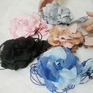 Đai váy hoa hồng lụa dây lưng nữ hoa hồng vải