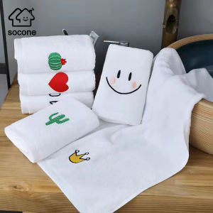 Socone 5 Star Hotel Quality Embroidered 100% Cotton Hand Towel 35x75cm 105g Big Absorbent Super Soft -1pc