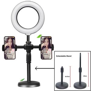 WS868 Tripod Stand Live Streaming Stick Beauty Ring With 2 Phone Holder Multifunctional Phone Stand Table Stand 桌上支架 小支架
