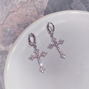 GL Fashionable fish tail tassel zircon long elegant earrings ES64831
