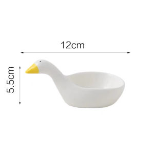 Đĩa Sứ Nhỏ Đựng Gia Vị Nước Chấm Hình Thiên Nga Sáng Tạo 3D Dễ Thương Phong Cách Nhật Bản