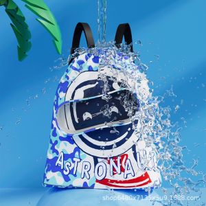 Dry Wet Separation Drawstring Swim Backpack Beach Bag Children Swimming Bag Adjustable Travel Fitness for Sport Kid Swim Bag Boy Girl