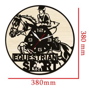 FFBH Equestrian Horse Riding Wooden Wall Clock Horseback Sports Home Decor Wall Watch For Bedroom Horse Racing Artwork Timepieces 8N6Y2