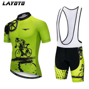 LAYOTO-WEMOSTAR  2023 Cycling Jersey Set for Men Short Sleeve MTB Bike Clothing Cycling Clothing Team 6D GEL Breathable Pad Summer Breathable Short Sleeve Bike Clothes
