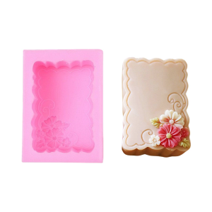 Retangular Soap Silicone Molds for Epoxy Resin Flower Embossed Silicone Molds for Soap Home Decoration