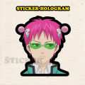 Stiker Hologram Anime saiki kusuo ukuran 7 cm. 