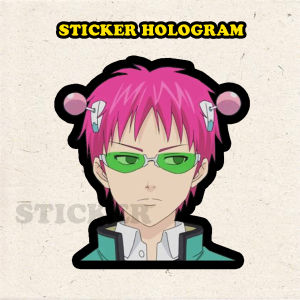 Stiker Hologram Anime saiki kusuo ukuran 7 cm