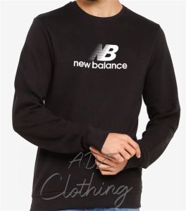 Jaket Sweater Crew Neck Casual Bahan Kain Flecee Warna Hitam Ready Size S/M/L/XL/XXL/XXXL