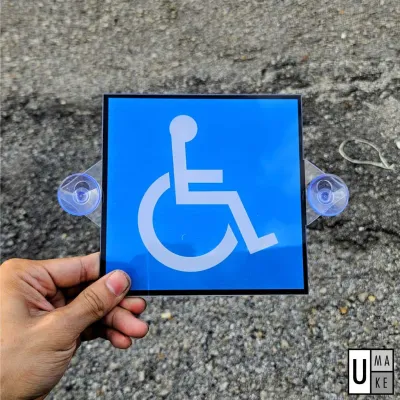 [1 set = 2 pcs] OKU In Car Sign With Suction Cup Mounts Removable OKU in car Sticker Holder JPJ Certified Car windows