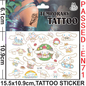 New Children HELLOKITTY Melody Kuromi Cinnamon Dog Pudding Dog Gemini Pacha Dog Tattoo Sticker