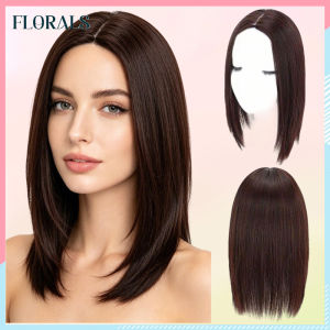 Hair Topper Wigs Female Long Straight Hair Wig Natural Short Middle Parted Heat Resistant Hairpiece