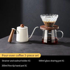 Bincoo Hand Brewed Coffee Pot Set Dripper Set Filter Cup Coffee Pot Coffee Funnel Glass Sharing Pot 350/600ML