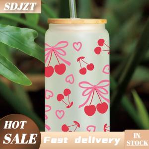 SDJZT 3D UV dtf chuyển Stickers 16oz cup kết thúc tốt đẹp phim hoạt hình Bow in cho DIY Glass gốm kim loại da