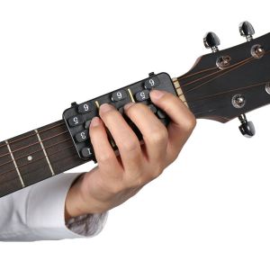 WEYAN Một cú nhấp chuột Trình huấn luyện hợp âm guitar 18 nút bấm Dễ dàng ấn Công cụ hỗ trợ luyện tập các hợp âm guitar. Luyện tập chơi đàn ukulele. Tư thế tay Công cụ hỗ trợ học hợp âm guitar Dành cho những người chơi guitar.