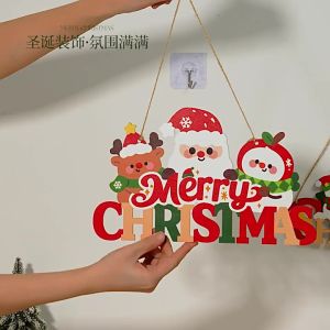 Biển Gỗ Treo Tường/Cửa Đón Chào Noel Có Đèn LED Phụ Kiện Trang Trí Giáng Sinh Quà Tặng Noel Ý Nghĩa